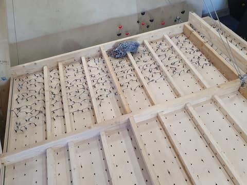 LED strips wired behind the panels