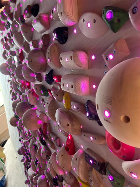LEDs glowing through the holds